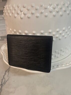 Louis Vuitton Black Epi Leather Card/ID Holder